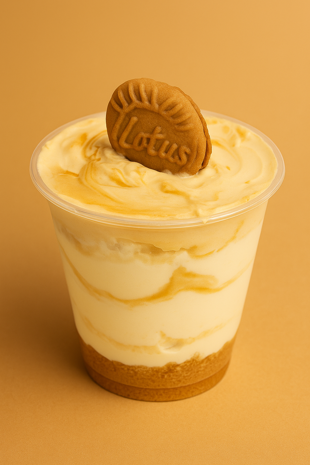 Layered dessert cups with toppings